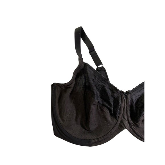 Lilyette Minimizer Bra 42DD Lace Trim Underwire 0434 Black - Picture 3 of 10